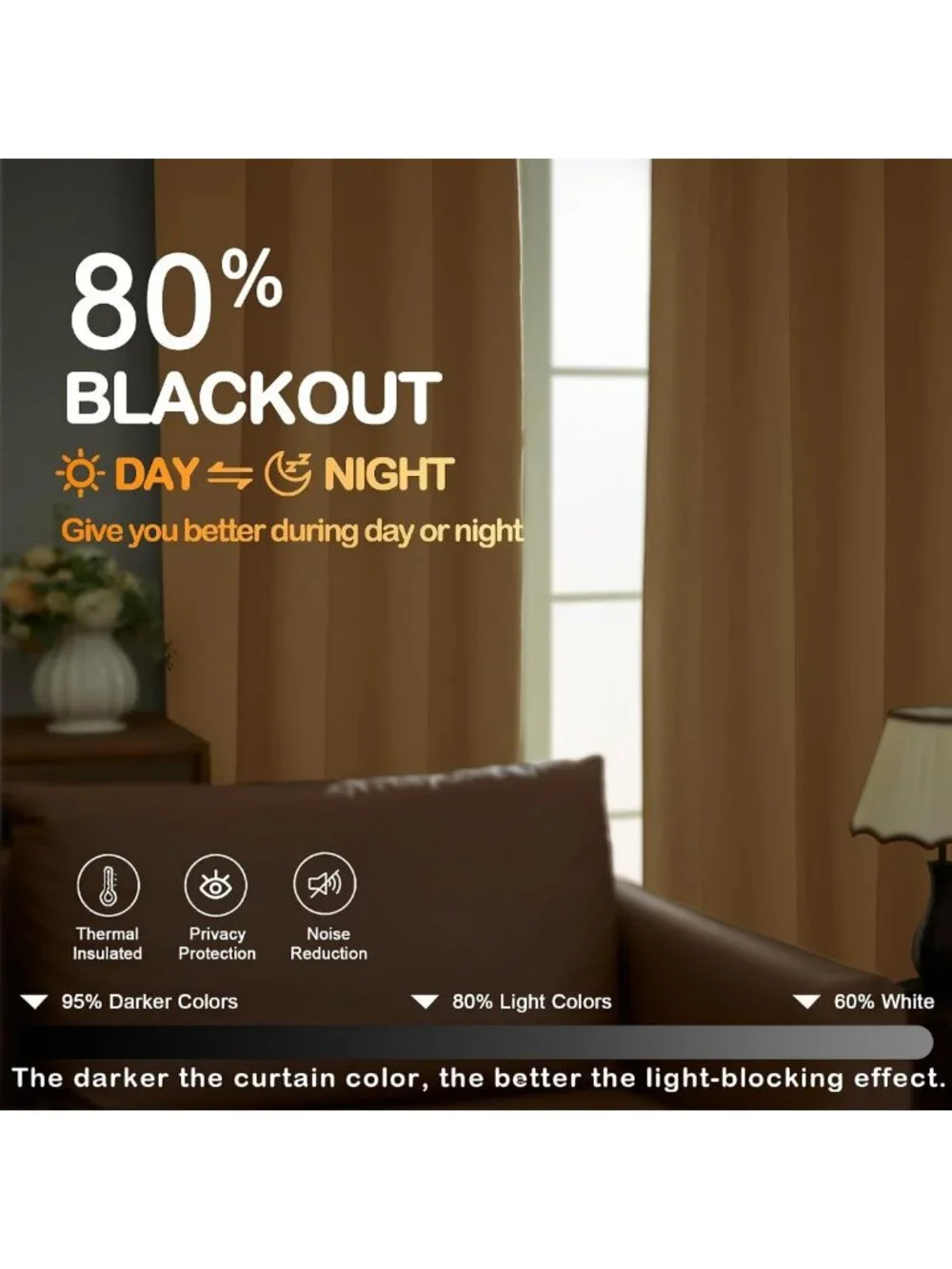 Elegant Gold Blackout Curtains Set - 84
